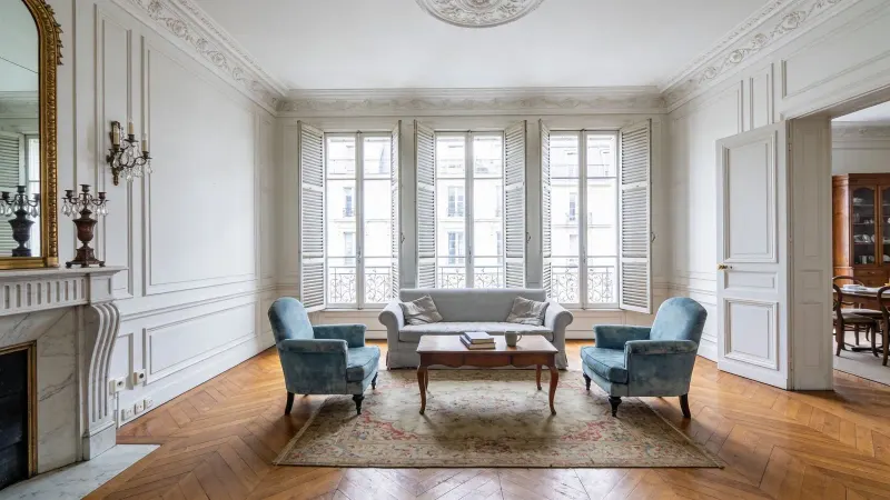 Cinq pièces de 126 m² restauré, parquet de Versailles, rue de l'Abbaye