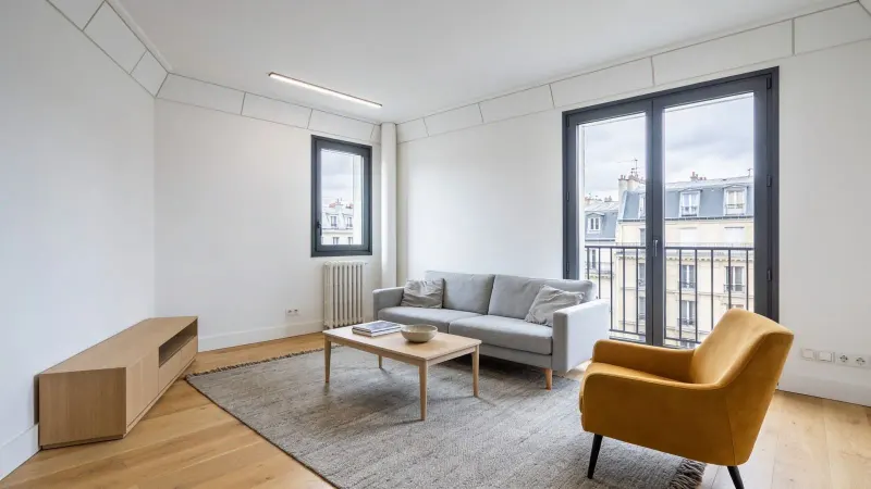 Trois pièces neuf de 78 m² avec balcon et parking, rue de Poissy