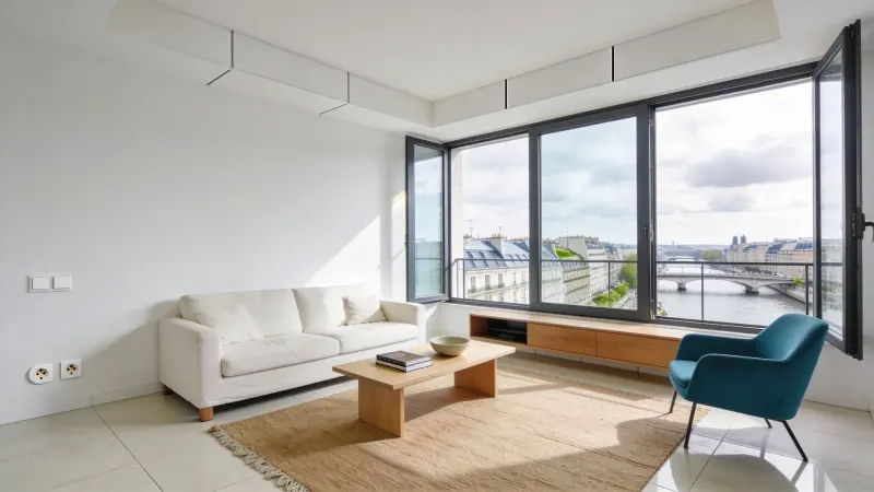 Quatre pièces neuf de 105 m² au douzième étage, vue Seine, rue Émeriau