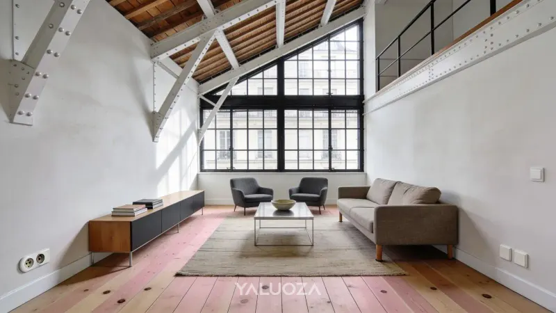Ancien atelier de 122 m² en fond de cour, double hauteur, rue de Charonne